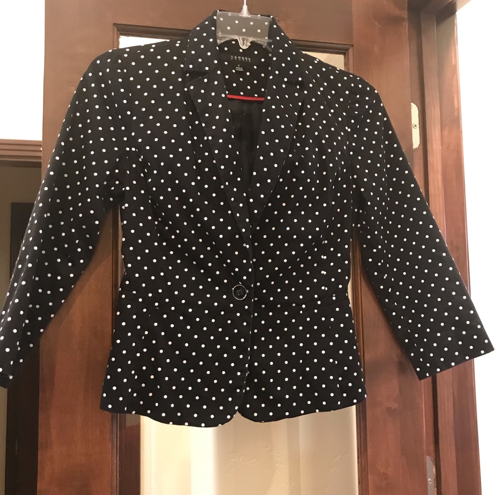 Black and White Polka Dotted Blazer